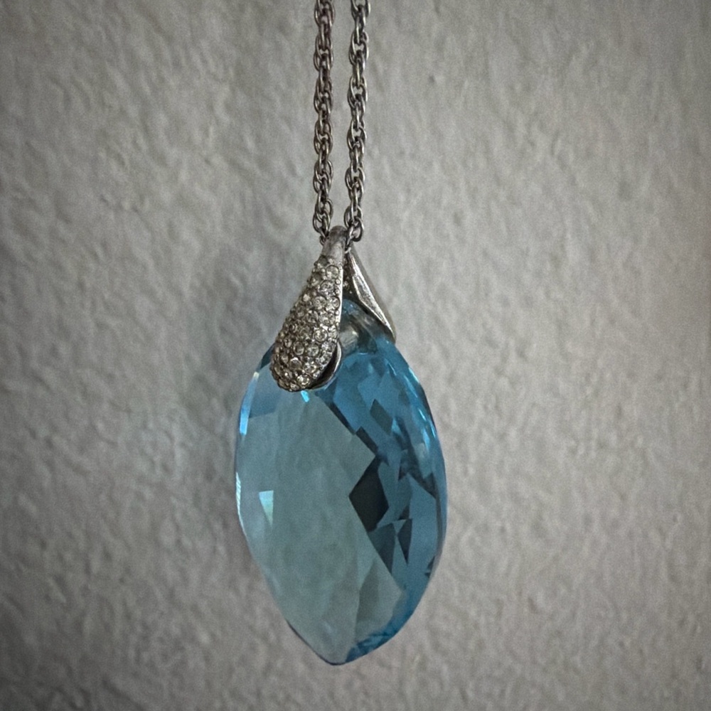 Swarovski Eternal Love Aquamarine Blue Crystal Necklace 2012 SCS Membership - Picture 7 of 8